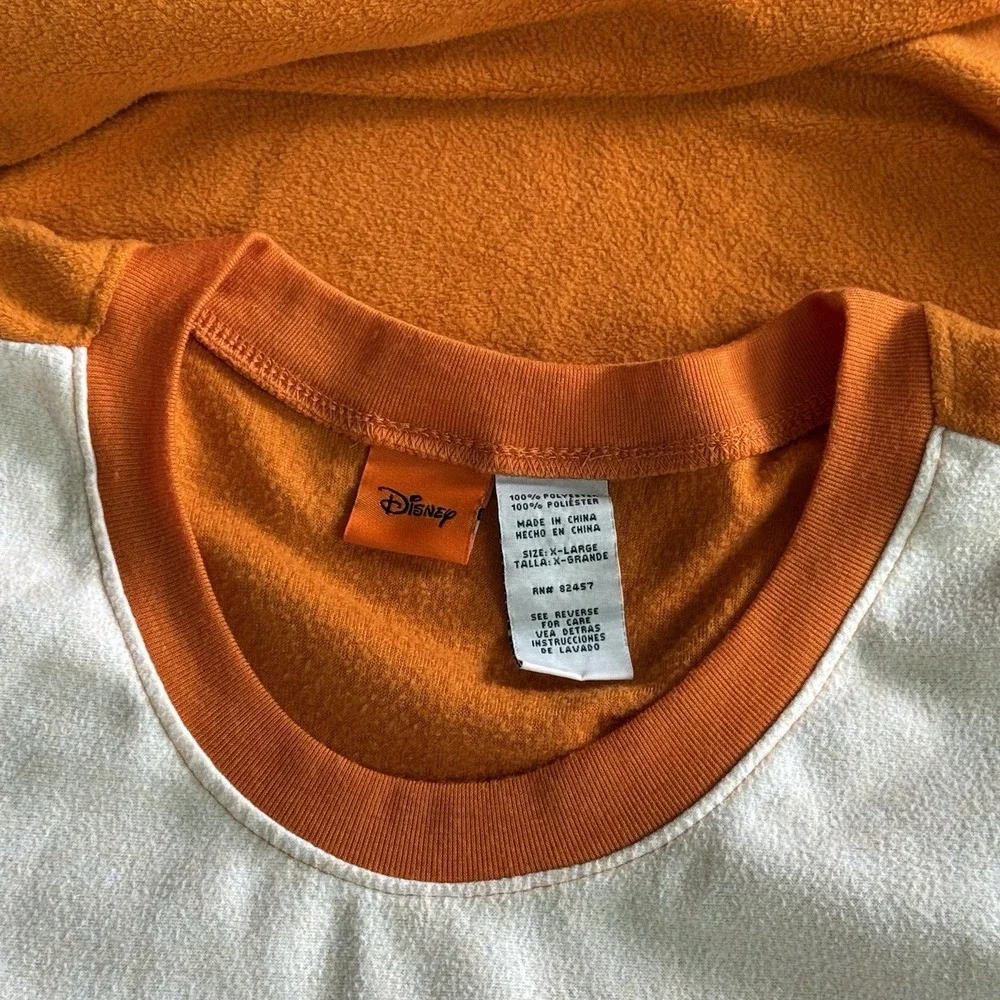 Disney Pajama Top Size XL White‎ Orange Halloween Mickey Goofy Pluto Holiday
